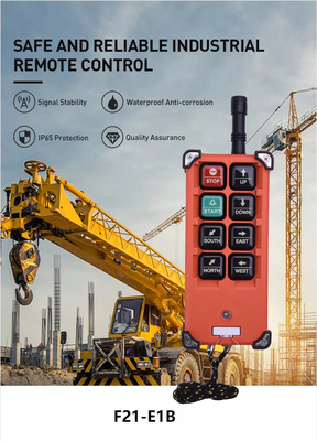 Controlo a distância sem fio industrial F21-E1b de 6 botões de Telecrane