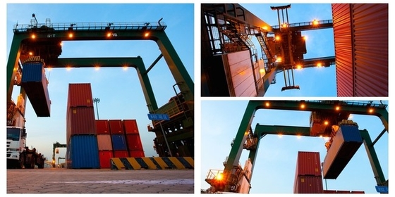 Guindaste de Crane Automated Stacking Container Unloading do recipiente do porto do trilho de QU70 QU80