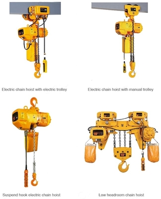 3,2 grua de corrente de Ton Workshop Yellow Collor Electric com trole do motor