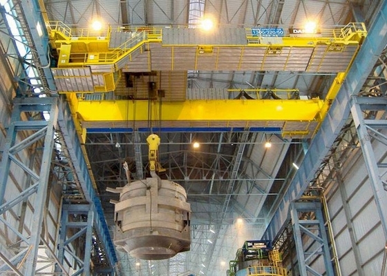 Guindaste dobro metalúrgico do EOT do guindaste de ponte aérea da viga da concha da planta de aço de 75 toneladas