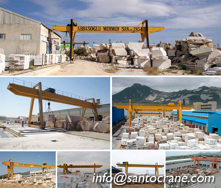 guindastes de pórtico dobro resistentes de 80 toneladas da viga para o levantamento de pedra do granito e o de mármore
