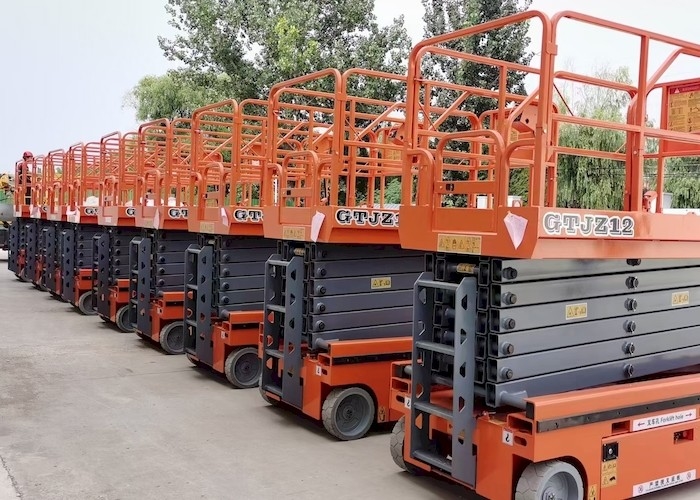 elétricos automotores da altura de 8m a de 14m Scissor a plataforma de trabalho aéreo móvel do elevador 300kg