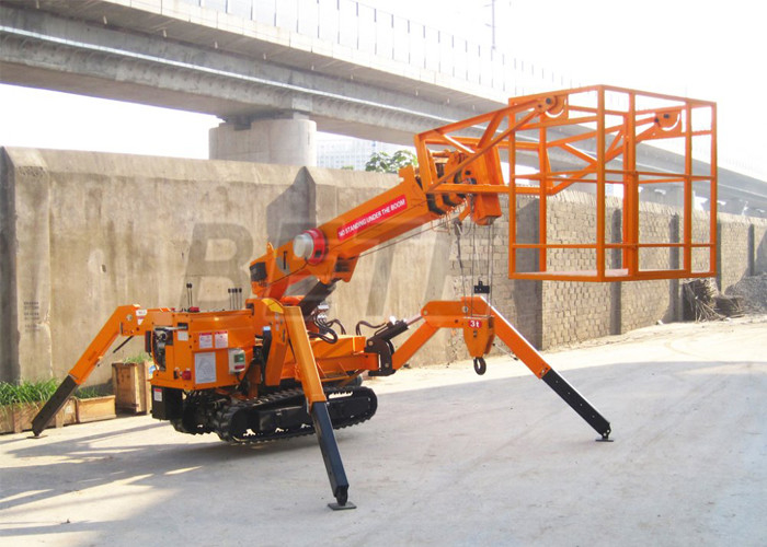 Levante a esteira rolante dobrável Crane For Roof Work da aranha da altura 5.5m-17.8m