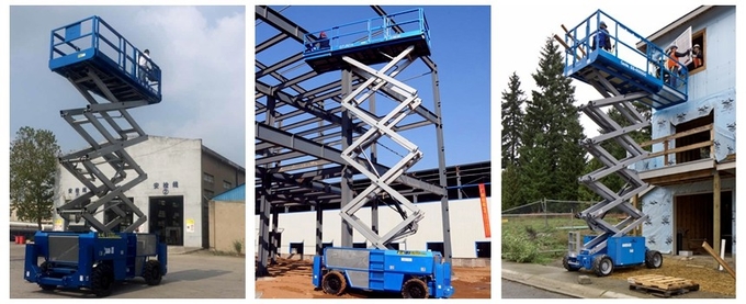 O terreno áspero industrial Scissor a máquina da plataforma dos elevadores com controle positivo da tração